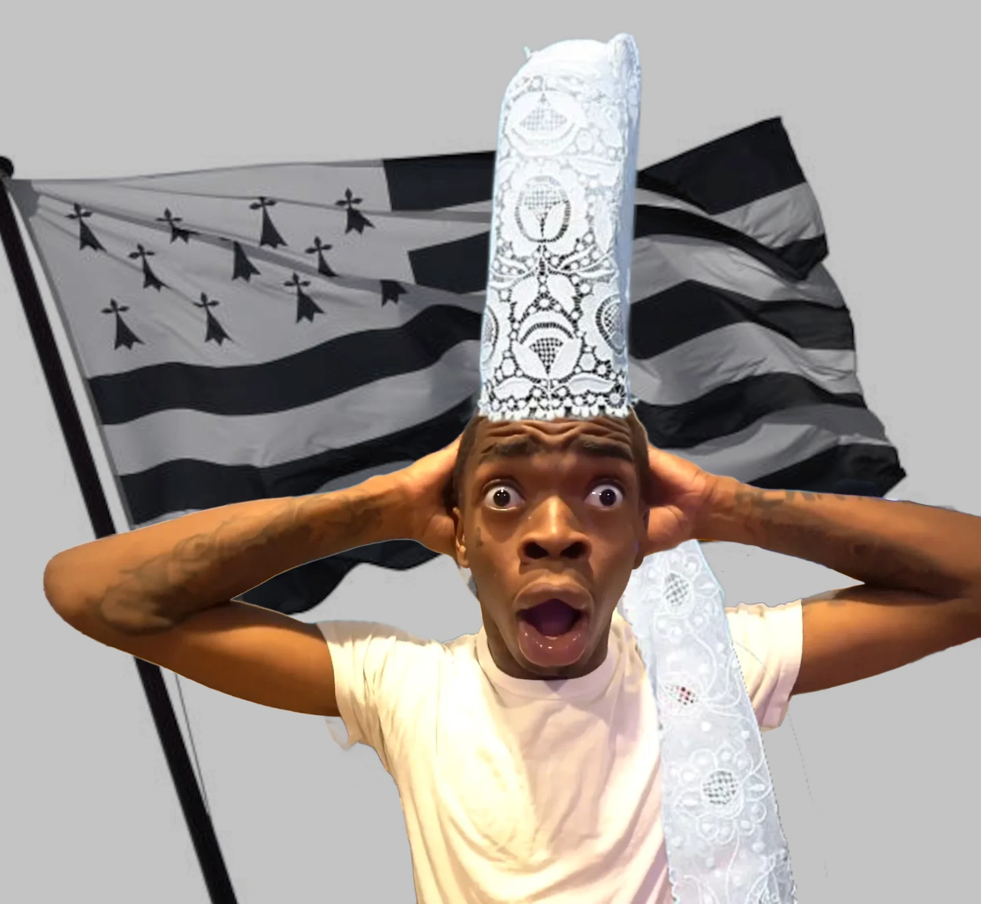 Luc'hskeudenniñ un den souezhet-kaer gant ur c'hoef bigoudenn